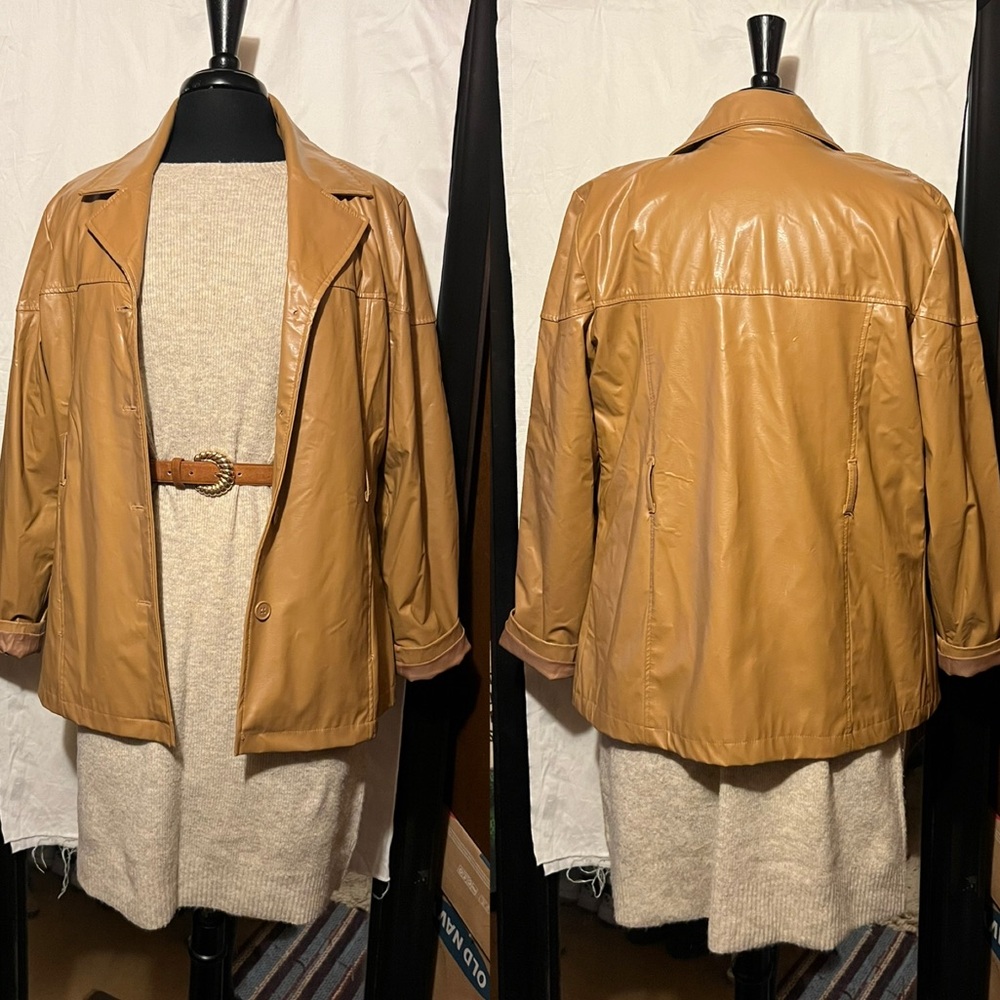 90s Rave Faux Leather Jacket